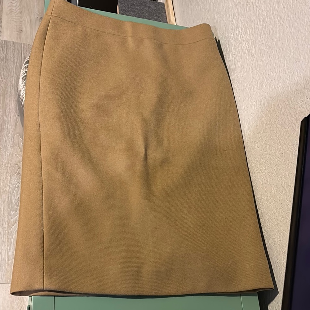 J. Crew Tan Pencil Skirt Knee-Length Work